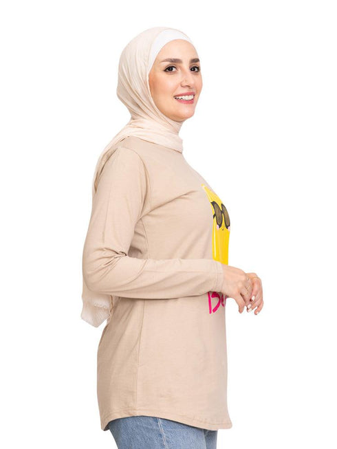 Latte Printed Long - Sleeve Design 32 - Khotwh